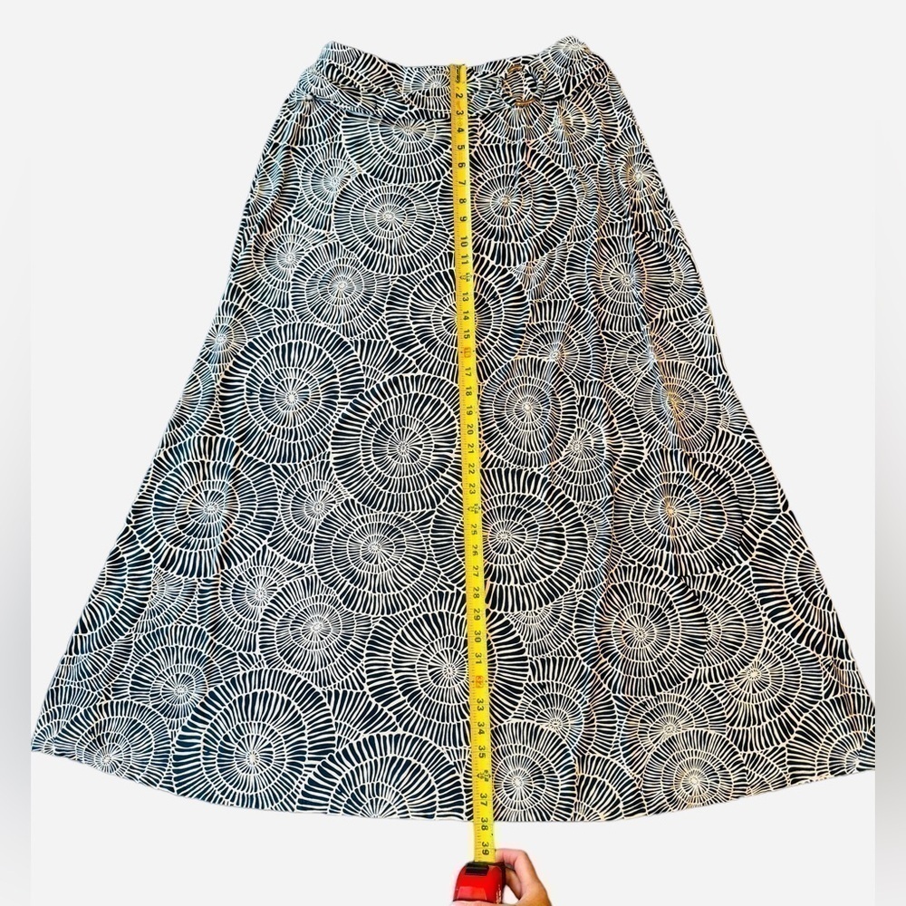 Robert Louis Maxi Skirt Navy Blue and White Womens Size XL Elastic Waist - Picture 4 of 7